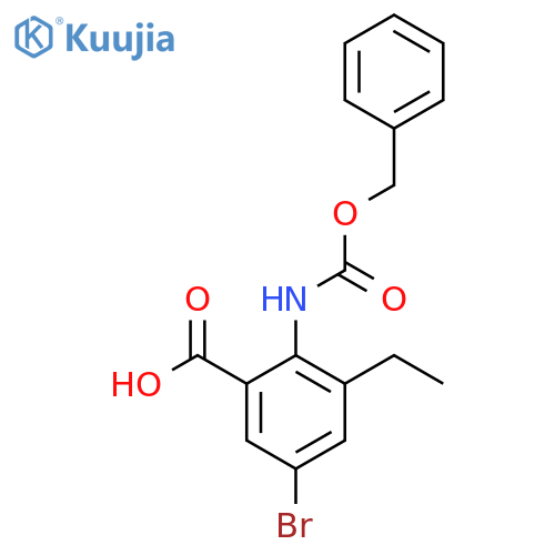 2-{(benzyloxy)carbonylamino}-5-bromo-3-ethylbenzoic acid structure