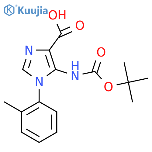 5-{(tert-butoxy)carbonylamino}-1-(2-methylphenyl)-1H-imidazole-4-carboxylic acid structure