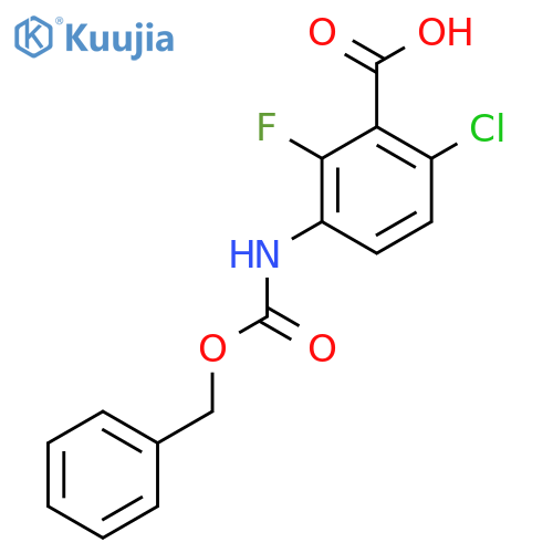 3-{(benzyloxy)carbonylamino}-6-chloro-2-fluorobenzoic acid structure