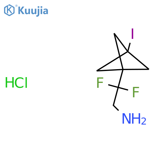 2,2-difluoro-2-{3-iodobicyclo1.1.1pentan-1-yl}ethan-1-amine hydrochloride structure