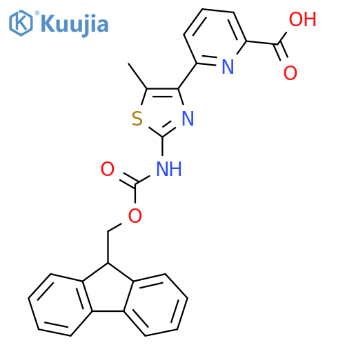 6-2-({(9H-fluoren-9-yl)methoxycarbonyl}amino)-5-methyl-1,3-thiazol-4-ylpyridine-2-carboxylic acid structure