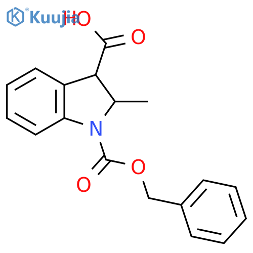1-(benzyloxy)carbonyl-2-methyl-2,3-dihydro-1H-indole-3-carboxylic acid structure