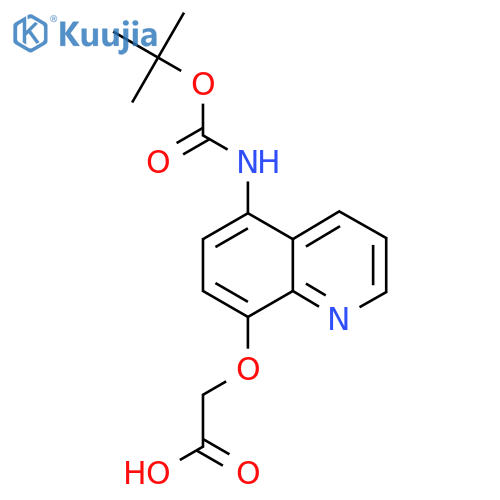 2-(5-{(tert-butoxy)carbonylamino}quinolin-8-yl)oxyacetic acid structure