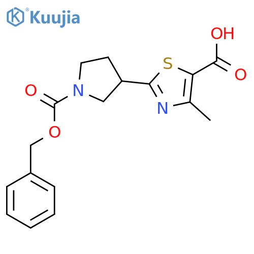 2-{1-(benzyloxy)carbonylpyrrolidin-3-yl}-4-methyl-1,3-thiazole-5-carboxylic acid structure