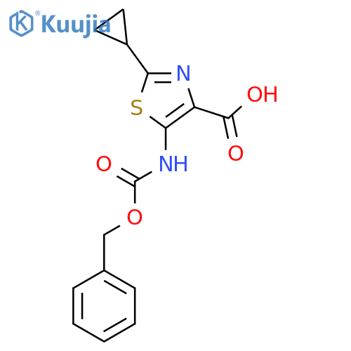 5-{(benzyloxy)carbonylamino}-2-cyclopropyl-1,3-thiazole-4-carboxylic acid structure