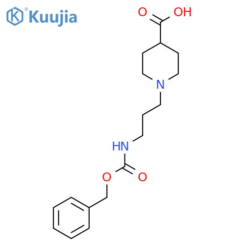 1-(3-{(benzyloxy)carbonylamino}propyl)piperidine-4-carboxylic acid structure