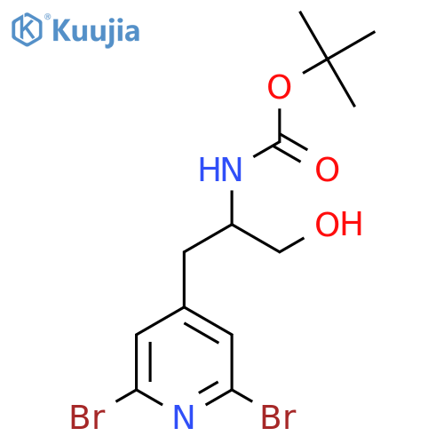 tert-butyl N-1-(2,6-dibromopyridin-4-yl)-3-hydroxypropan-2-ylcarbamate structure