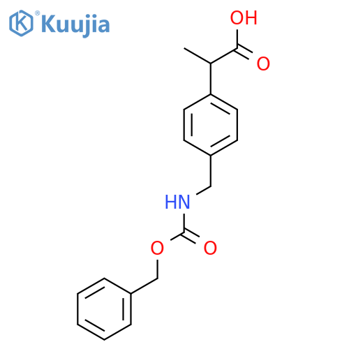2-4-({(benzyloxy)carbonylamino}methyl)phenylpropanoic acid structure