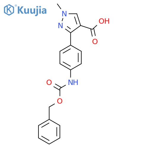 3-(4-{(benzyloxy)carbonylamino}phenyl)-1-methyl-1H-pyrazole-4-carboxylic acid structure