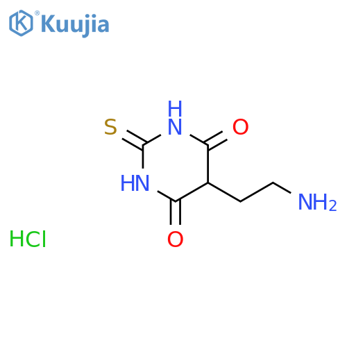 5-(2-aminoethyl)-2-sulfanylidene-1,3-diazinane-4,6-dione hydrochloride structure