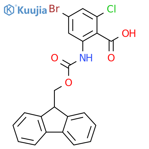 4-bromo-2-chloro-6-({(9H-fluoren-9-yl)methoxycarbonyl}amino)benzoic acid structure