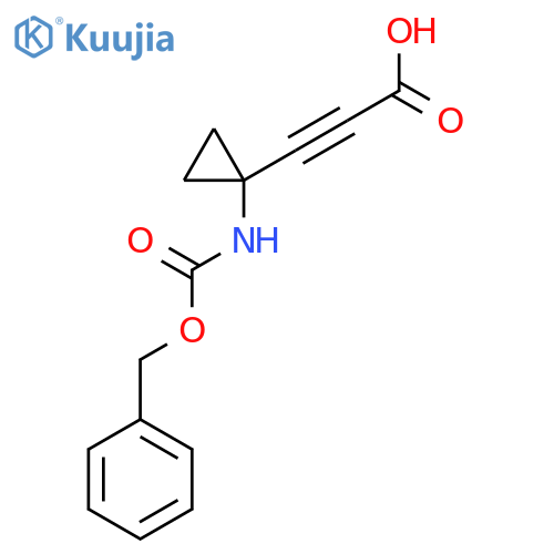 3-(1-{(benzyloxy)carbonylamino}cyclopropyl)prop-2-ynoic acid structure