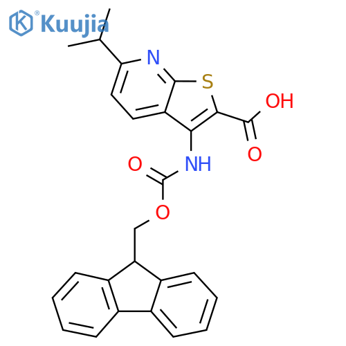 3-({(9H-fluoren-9-yl)methoxycarbonyl}amino)-6-(propan-2-yl)thieno2,3-bpyridine-2-carboxylic acid structure