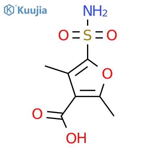 2,4-Dimethyl-5-sulfamoylfuran-3-carboxylic acid structure
