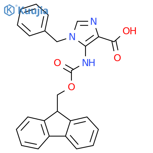 1-benzyl-5-({(9H-fluoren-9-yl)methoxycarbonyl}amino)-1H-imidazole-4-carboxylic acid structure