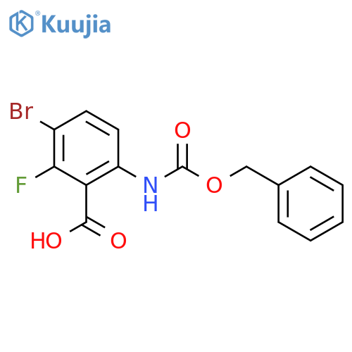 6-{(benzyloxy)carbonylamino}-3-bromo-2-fluorobenzoic acid structure