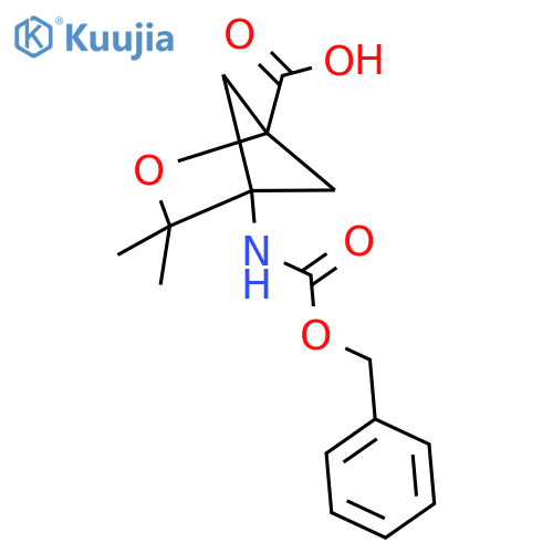 4-{(benzyloxy)carbonylamino}-3,3-dimethyl-2-oxabicyclo2.1.1hexane-1-carboxylic acid structure