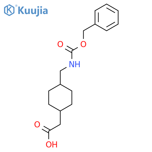 2-4-({(benzyloxy)carbonylamino}methyl)cyclohexylacetic acid structure