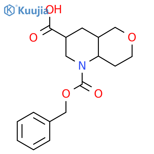1-(benzyloxy)carbonyl-octahydro-1H-pyrano4,3-bpyridine-3-carboxylic acid structure