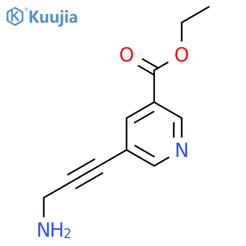 Ethyl 5-(3-aminoprop-1-yn-1-yl)pyridine-3-carboxylate structure