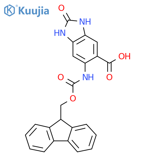 6-({(9H-fluoren-9-yl)methoxycarbonyl}amino)-2-oxo-2,3-dihydro-1H-1,3-benzodiazole-5-carboxylic acid structure