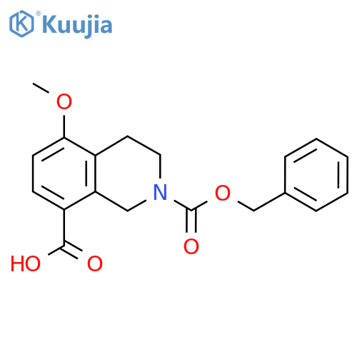 2-(benzyloxy)carbonyl-5-methoxy-1,2,3,4-tetrahydroisoquinoline-8-carboxylic acid structure