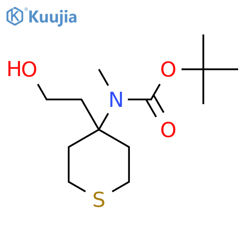 tert-butyl N-4-(2-hydroxyethyl)thian-4-yl-N-methylcarbamate structure