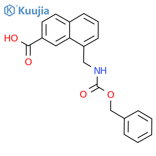 8-({(benzyloxy)carbonylamino}methyl)naphthalene-2-carboxylic acid structure
