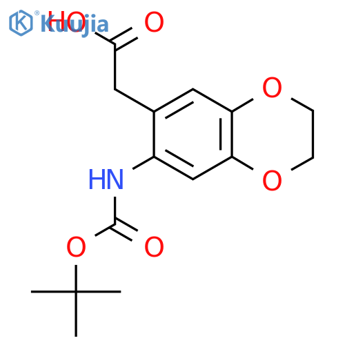 2-(7-{(tert-butoxy)carbonylamino}-2,3-dihydro-1,4-benzodioxin-6-yl)acetic acid structure