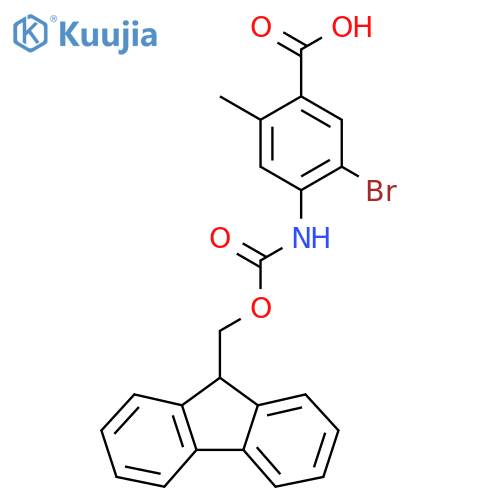 5-bromo-4-({(9H-fluoren-9-yl)methoxycarbonyl}amino)-2-methylbenzoic acid structure