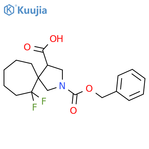 2-(benzyloxy)carbonyl-6,6-difluoro-2-azaspiro4.6undecane-4-carboxylic acid structure