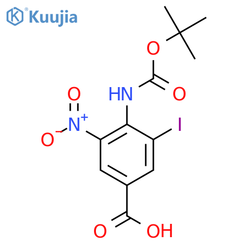 4-{(tert-butoxy)carbonylamino}-3-iodo-5-nitrobenzoic acid structure