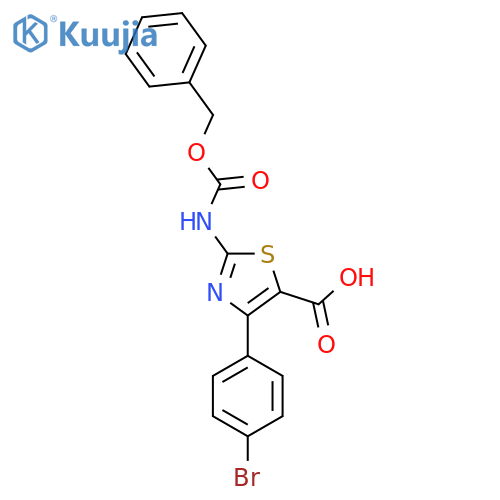 2-{(benzyloxy)carbonylamino}-4-(4-bromophenyl)-1,3-thiazole-5-carboxylic acid structure