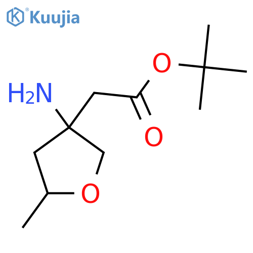 Tert-butyl 2-(3-amino-5-methyloxolan-3-yl)acetate structure