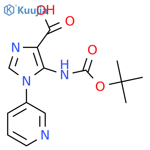 5-{(tert-butoxy)carbonylamino}-1-(pyridin-3-yl)-1H-imidazole-4-carboxylic acid structure
