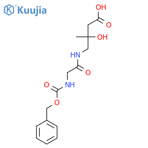 4-(2-{(benzyloxy)carbonylamino}acetamido)-3-hydroxy-3-methylbutanoic acid structure