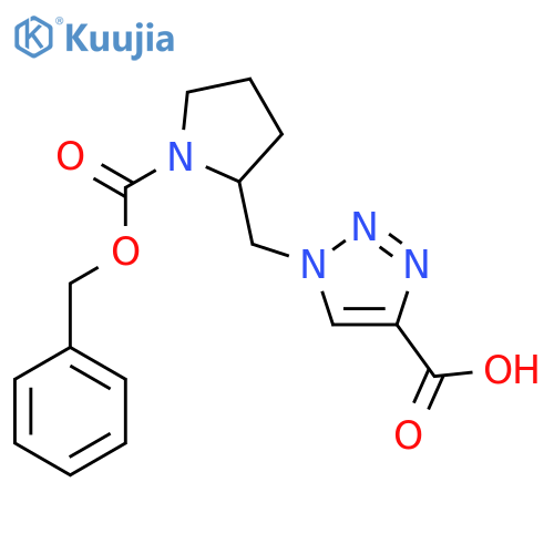 1-({1-(benzyloxy)carbonylpyrrolidin-2-yl}methyl)-1H-1,2,3-triazole-4-carboxylic acid structure