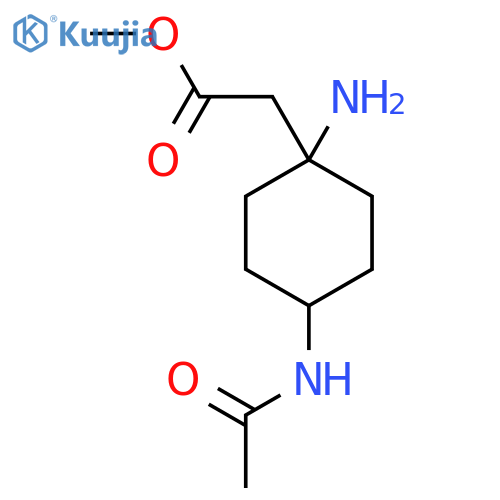 Methyl 2-(1-amino-4-acetamidocyclohexyl)acetate structure