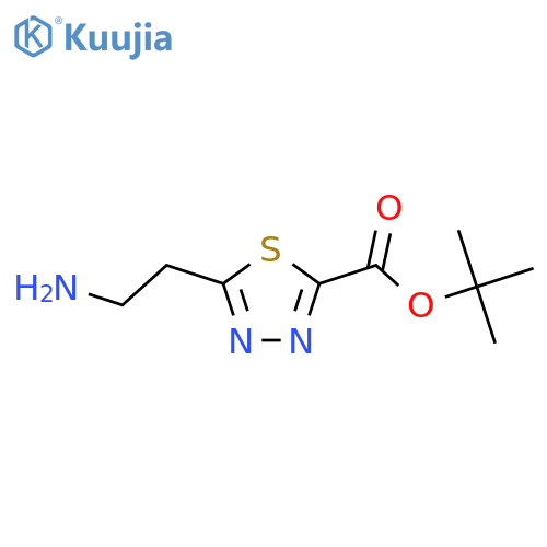 Tert-butyl 5-(2-aminoethyl)-1,3,4-thiadiazole-2-carboxylate structure