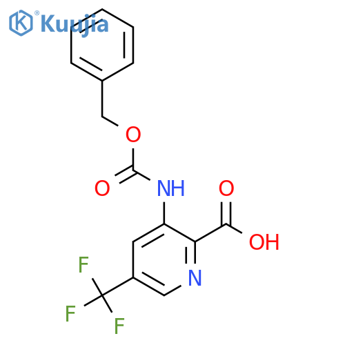 3-{[(Benzyloxy)carbonyl]amino}-5-(trifluoromethyl)pyridine-2-carboxylic acid structure