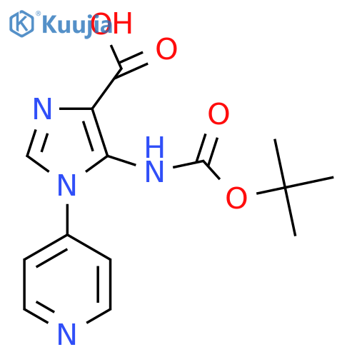 5-{(tert-butoxy)carbonylamino}-1-(pyridin-4-yl)-1H-imidazole-4-carboxylic acid structure