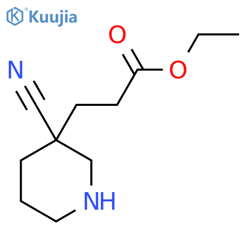 Ethyl 3-(3-cyanopiperidin-3-yl)propanoate structure