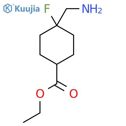 Ethyl (1r,4r)-4-(aminomethyl)-4-fluorocyclohexane-1-carboxylate structure
