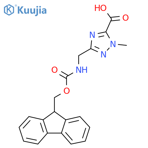 3-({(9H-fluoren-9-yl)methoxycarbonyl}amino)methyl-1-methyl-1H-1,2,4-triazole-5-carboxylic acid structure