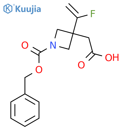 2-{1-(benzyloxy)carbonyl-3-(1-fluoroethenyl)azetidin-3-yl}acetic acid structure