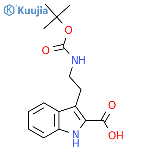 3-(2-{[(tert-butoxy)carbonyl]amino}ethyl)-1H-indole-2-carboxylic acid structure