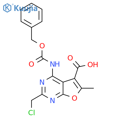 4-{(benzyloxy)carbonylamino}-2-(chloromethyl)-6-methylfuro2,3-dpyrimidine-5-carboxylic acid structure