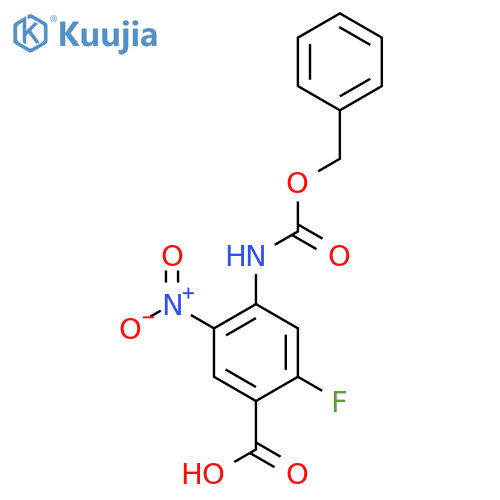 4-{(benzyloxy)carbonylamino}-2-fluoro-5-nitrobenzoic acid structure
