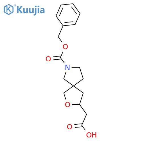 2-{7-(benzyloxy)carbonyl-2-oxa-7-azaspiro4.4nonan-3-yl}acetic acid structure