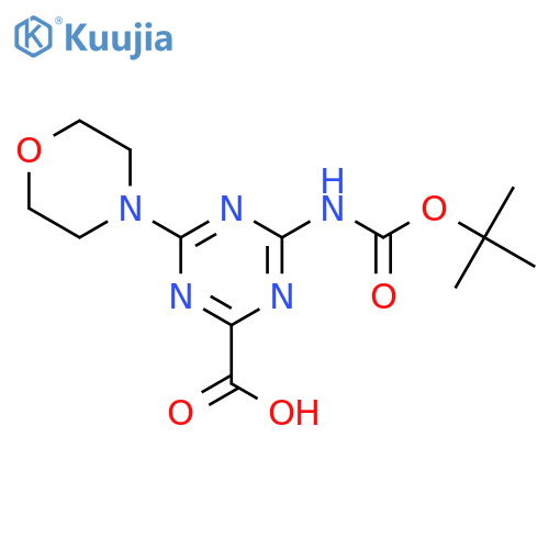 4-{(tert-butoxy)carbonylamino}-6-(morpholin-4-yl)-1,3,5-triazine-2-carboxylic acid structure